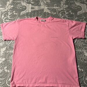 Balenciaga Pink Short Sleeve Men's Tee